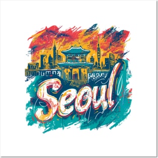 Seoul Retro South Korea t-shirt Posters and Art